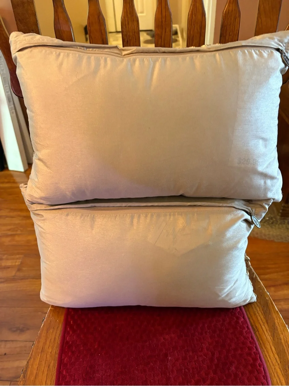Pair Pier 1 Imports Gold Beaded Lattice Lumbar Accent Throw Pillows 16x12 EUC
